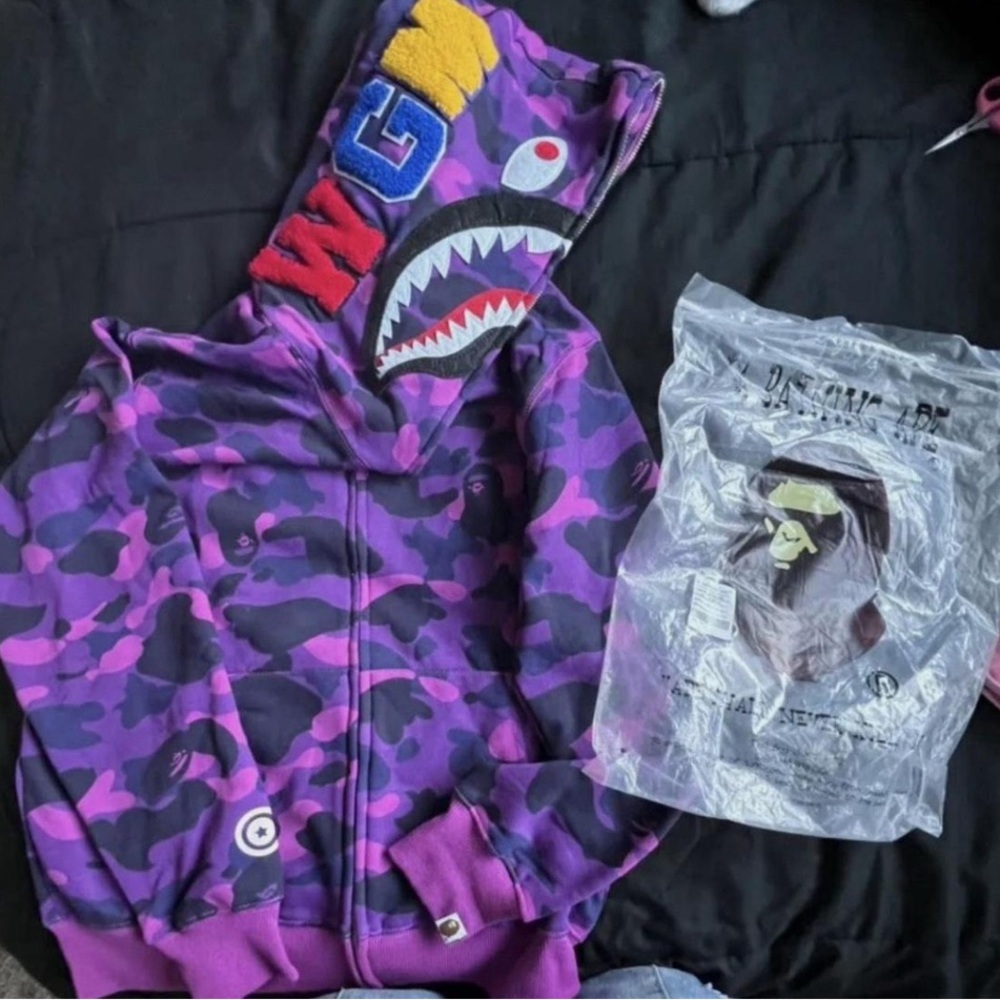 Purple Camouflage Bape Hoodie